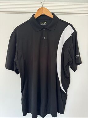 Izod Black Polo with White Side Panel